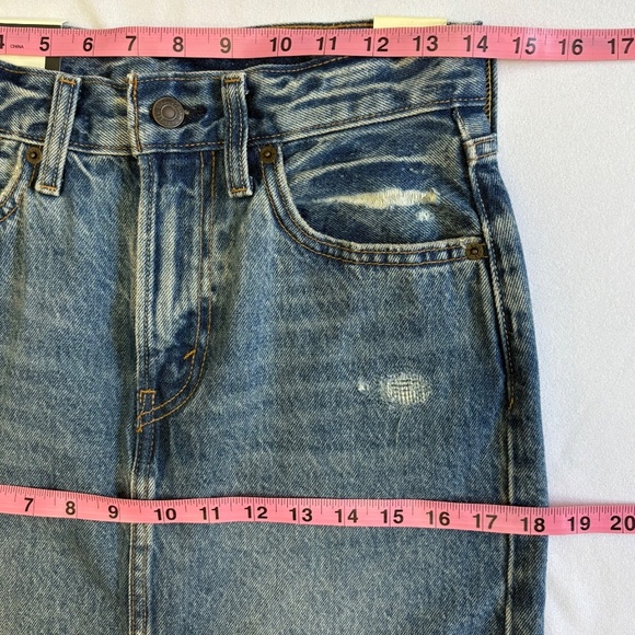 Levi’s Ankle Column Skirt, Waist 25, Distressed Blue (Medium Wash), NWT - Picture 11 of 16